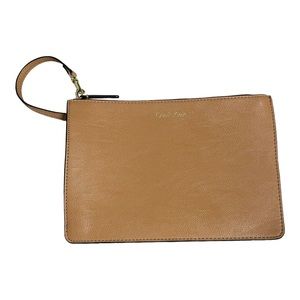 CALVIN KLEIN Large WRISTLET Wallet Clutch Putty Pebbled Leatherette. Tan/Brown.